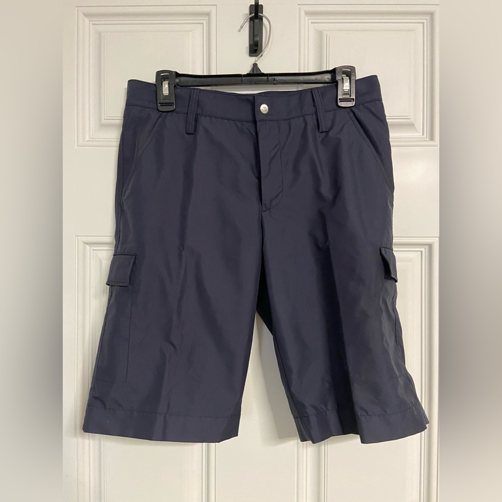 T10a- J.LINDENBERG Navy LAWRENCE Micro Twill Golf Shorts